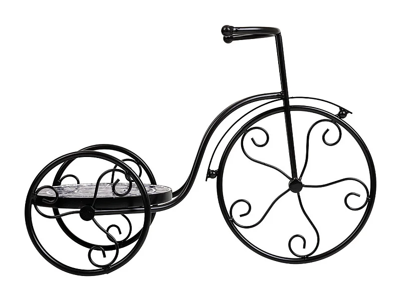 Blumentopfhalter Fahrrad aus Mosaik und schwarzem Metall, 53 x 23,5 x 36 h cm