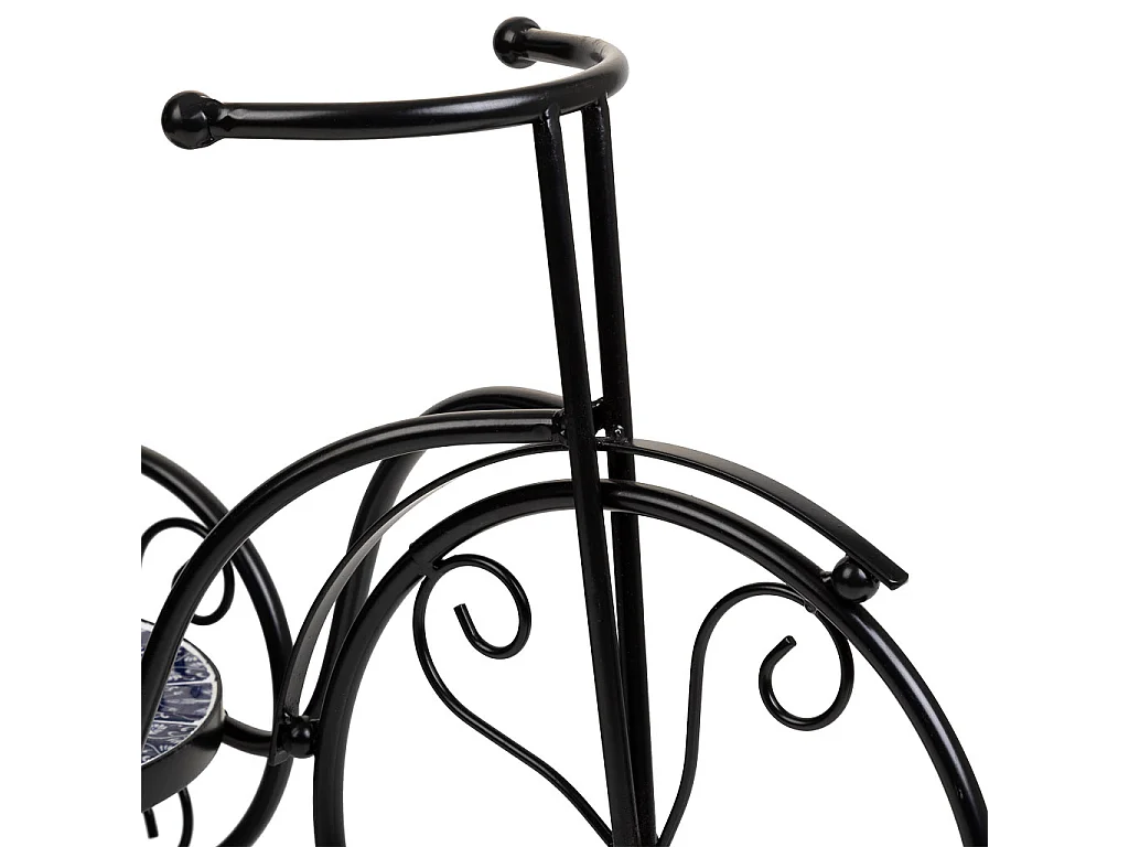 Portavaso bici in mosaico e metallo nero 53x23,5x36h