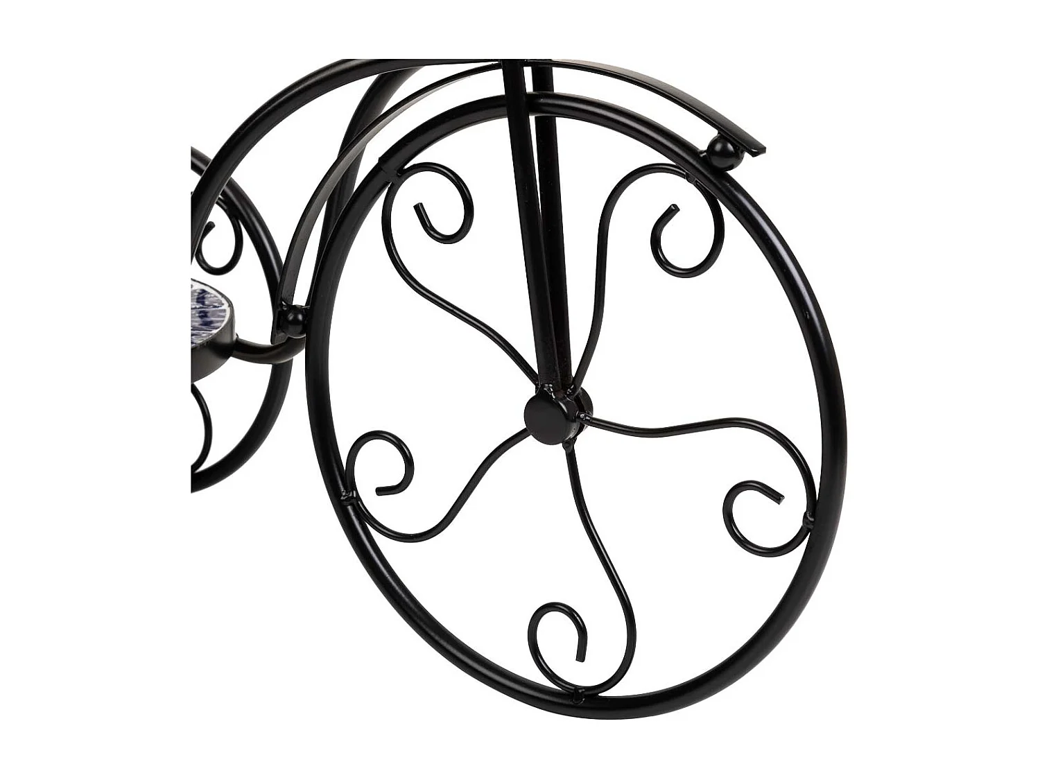 Portavaso bici in mosaico e metallo nero 53x23,5x36h