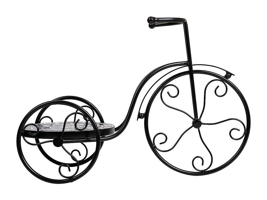 Blumentopfhalter Fahrrad aus Mosaik und Blau Metall, 53 x 23,5 x 36 h