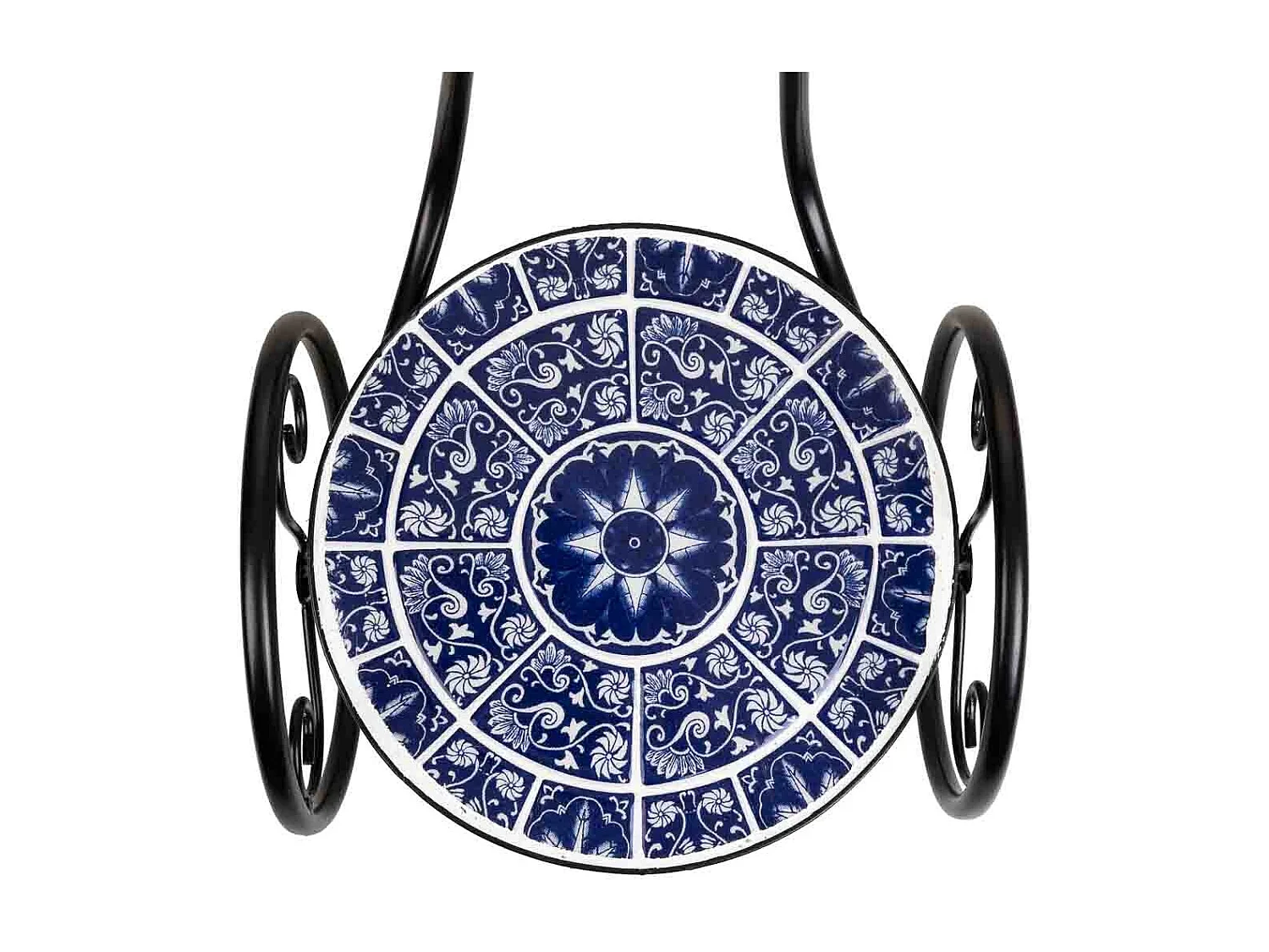Blumentopfhalter Fahrrad aus Mosaik und Blau Metall, 53 x 23,5 x 36 h