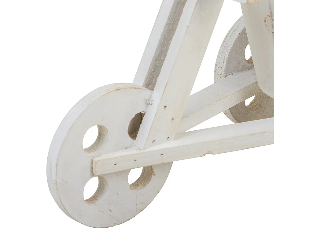 Suporte para Vaso de flores para bicicleta em madeira branca 24x14x19,5