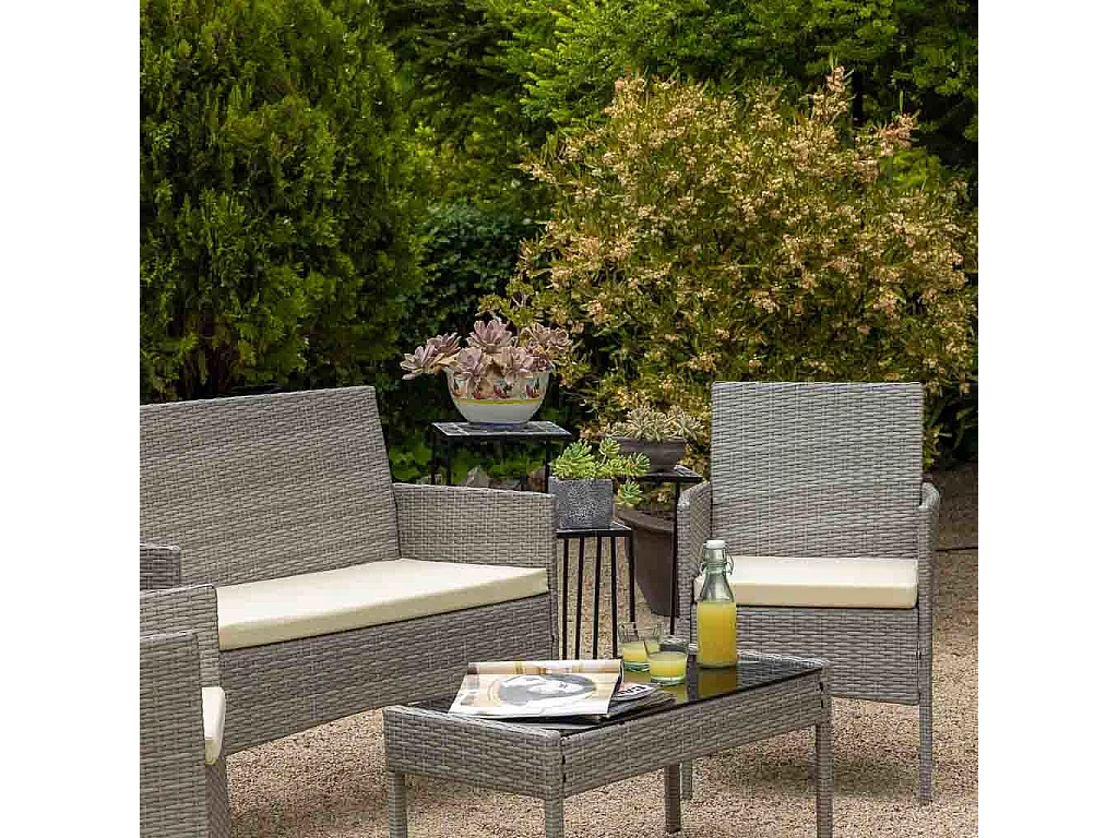 Set mit 3 Blumentopfstützen aus schwarzem Metall