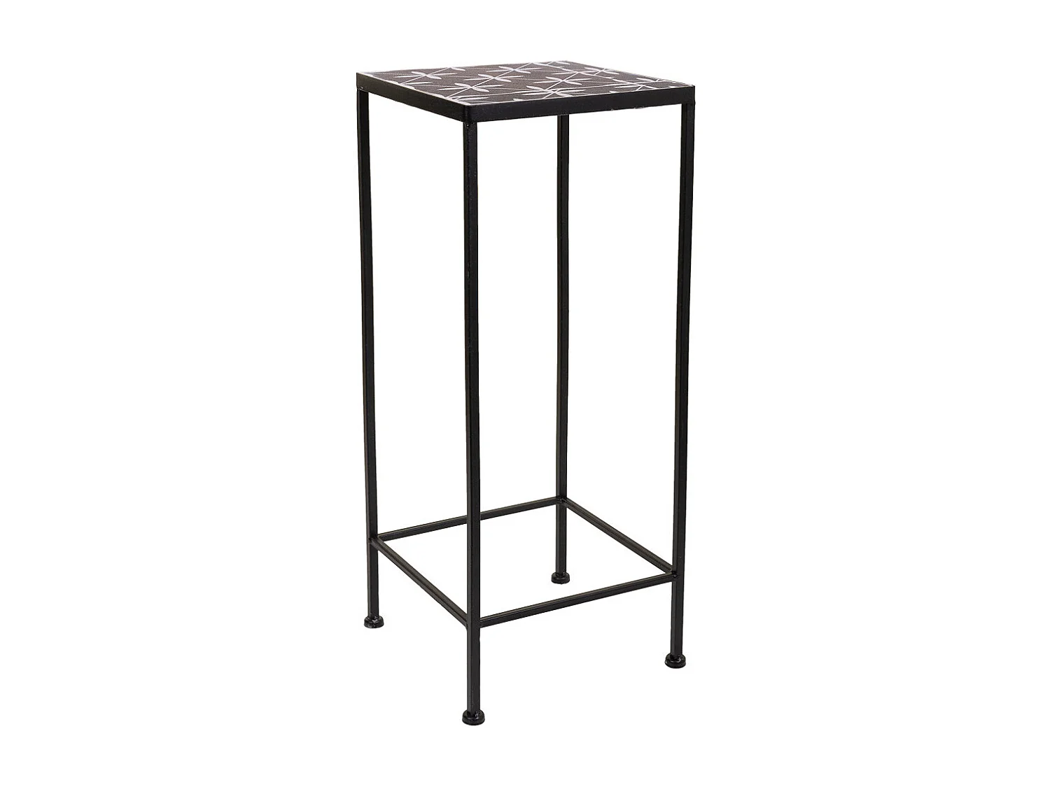 Ensemble de 3 supports de pots de fleurs en métal noir