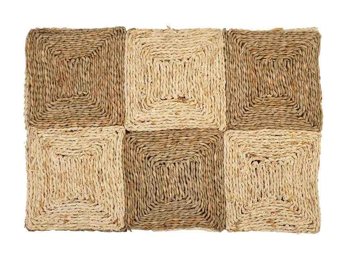 Tappeto marrone in fibra naturale intrecciato a mano 90x180x2h