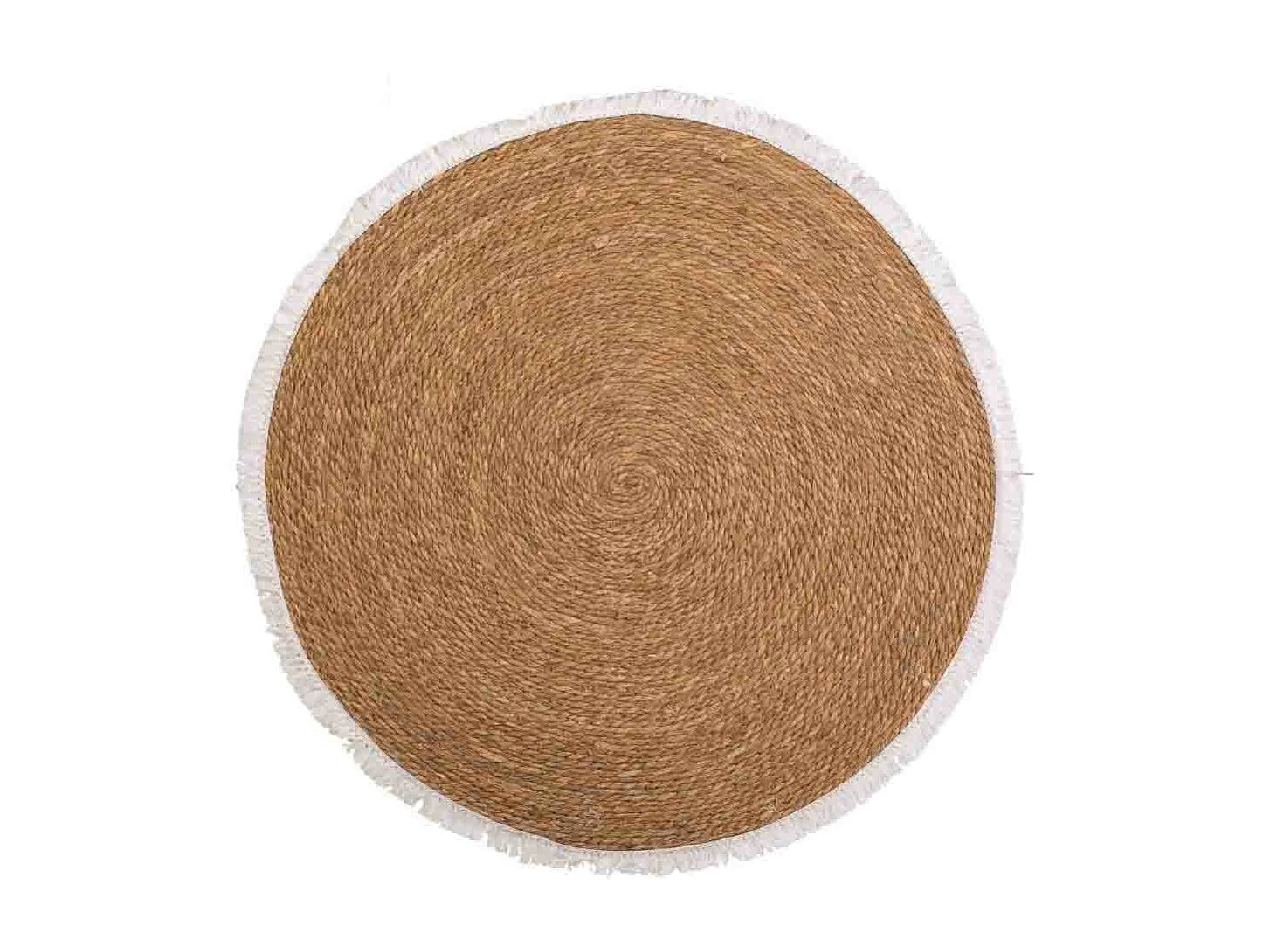 Tappeto marrone in fibra naturale intrecciato a mano d100x1h