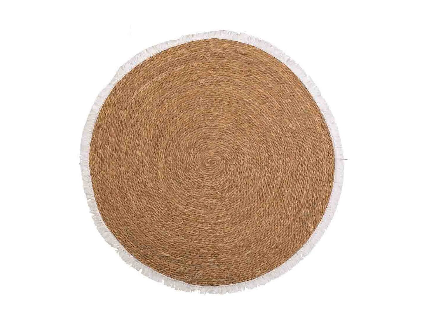 Tappeto marrone in fibra naturale intrecciato a mano d100x1h