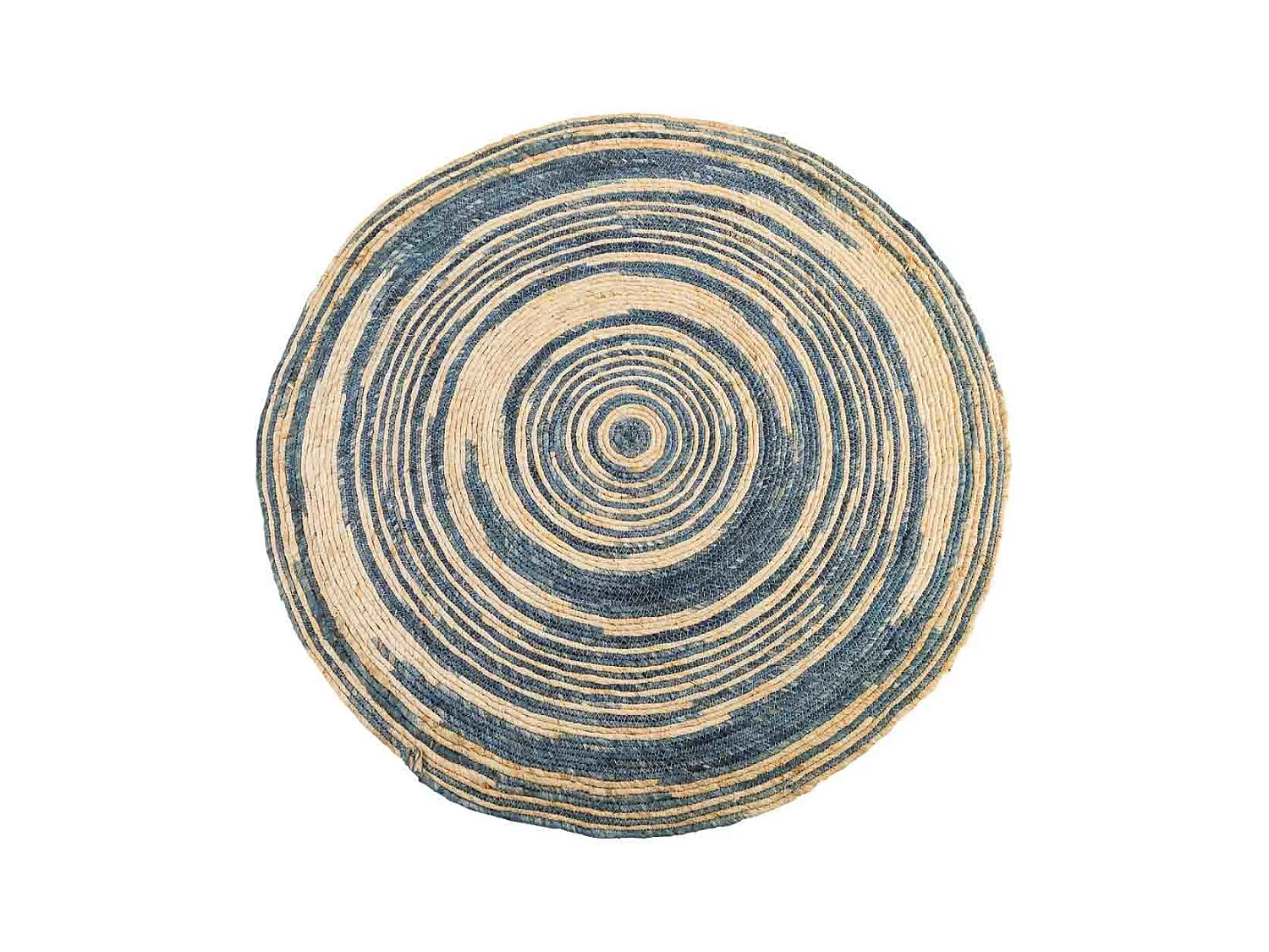 Alfombra redonda de yute color marrón d120x1