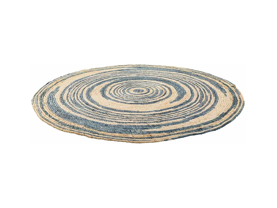 Alfombra redonda de yute color marrón d120x1