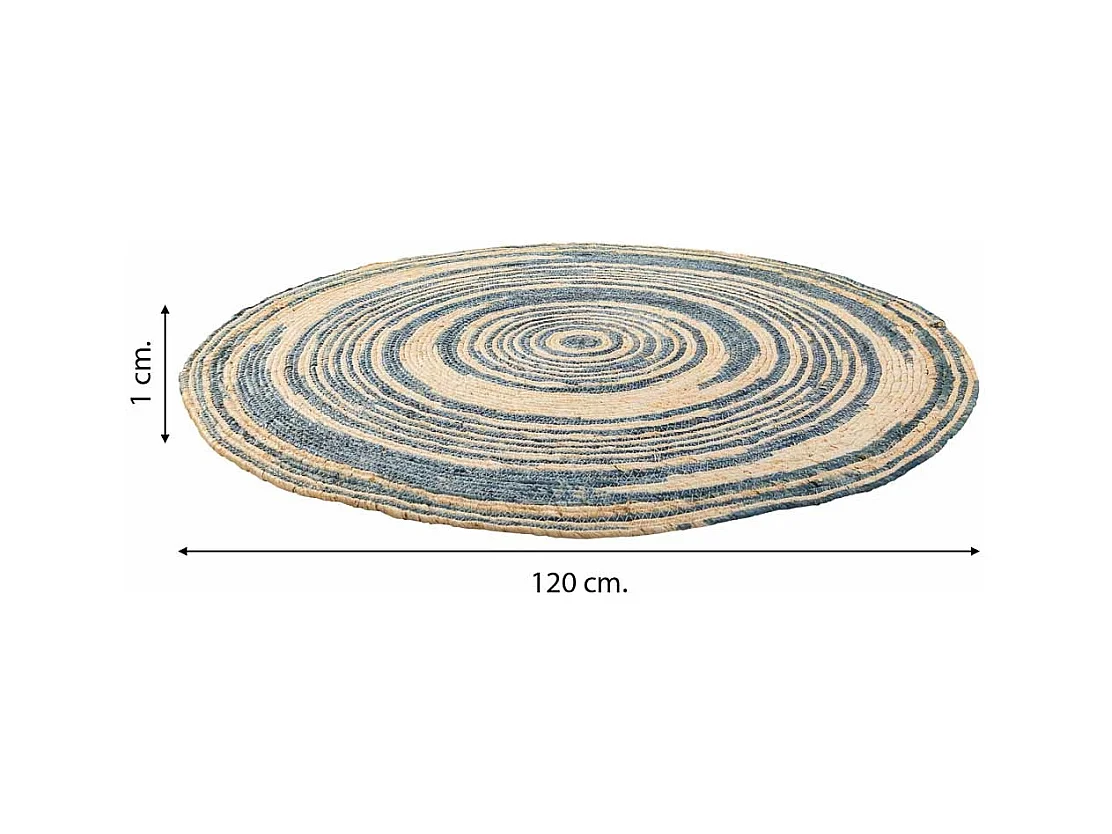 Alfombra redonda de yute color marrón d120x1