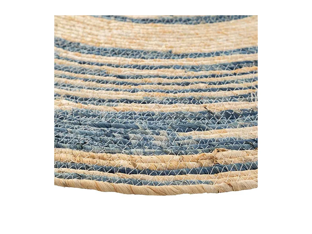 Alfombra redonda de yute color marrón d120x1