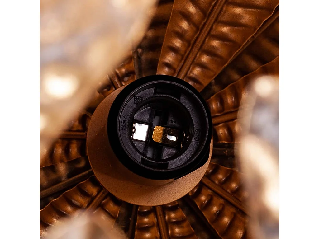 Lampada da tavolo in metallo dorato 35x35x39,5h