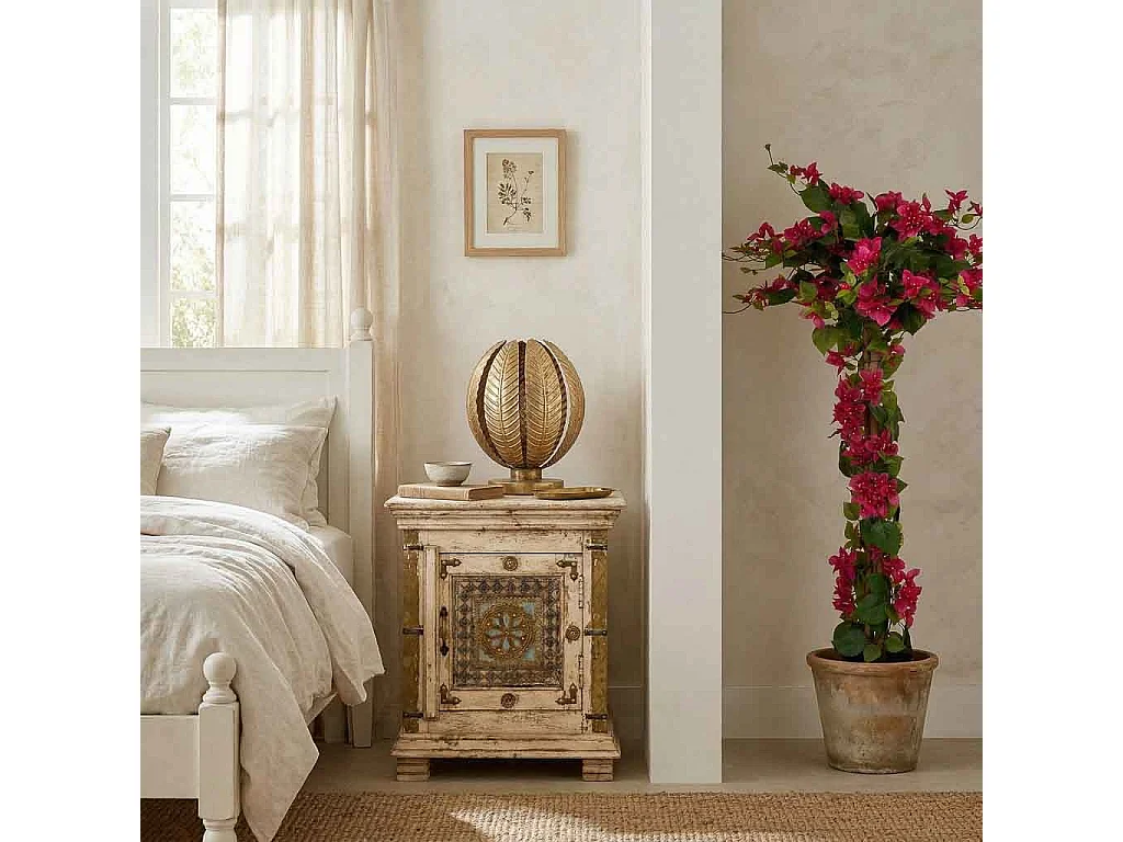 Lámpara de mesa de metal dorada 35x35x39,5