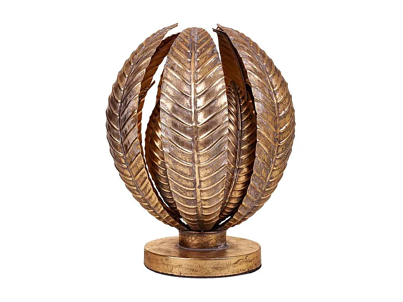 Candeeiro de mesa em metal dourado 35x35x39,5