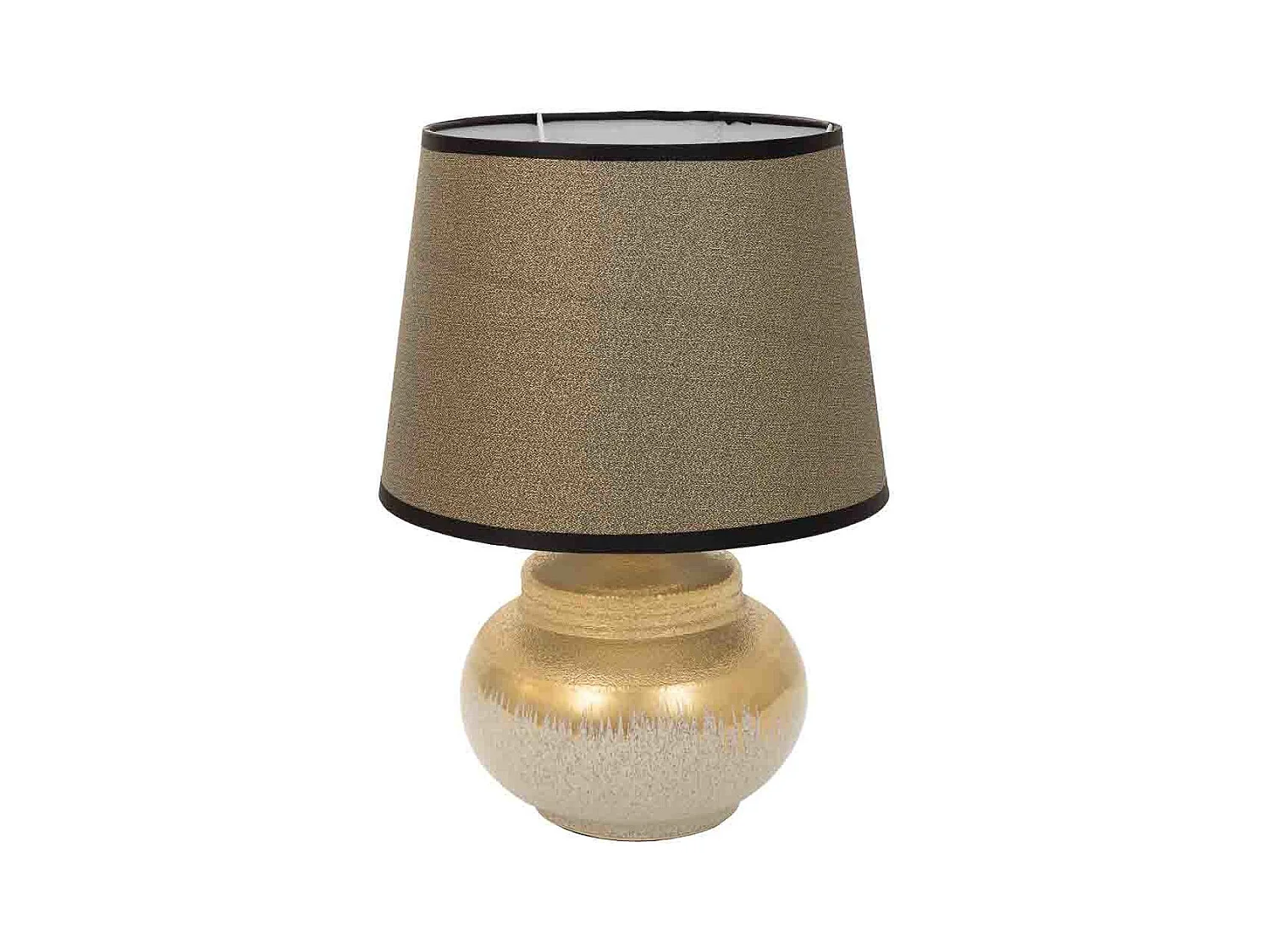 Lampada da tavolo in ceramica dorata 16x16x20h