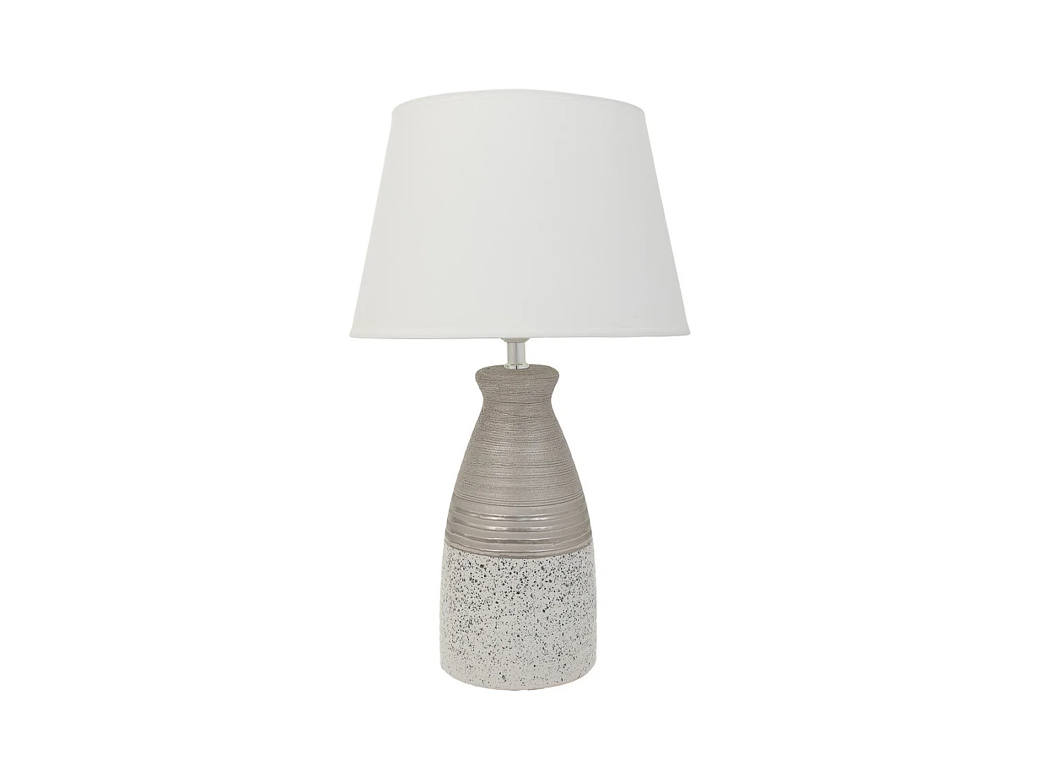 Tischlampe aus silberner Keramik, 14,5x14,5x36 h cm