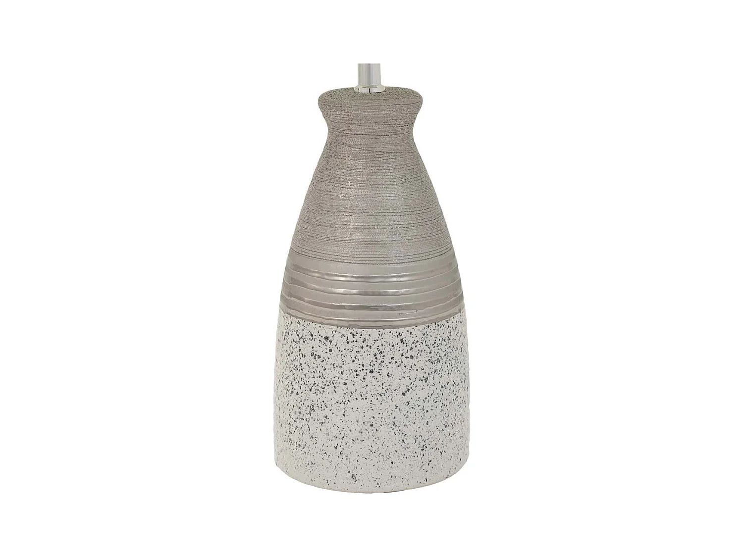 Tischlampe aus silberner Keramik, 14,5x14,5x36 h cm
