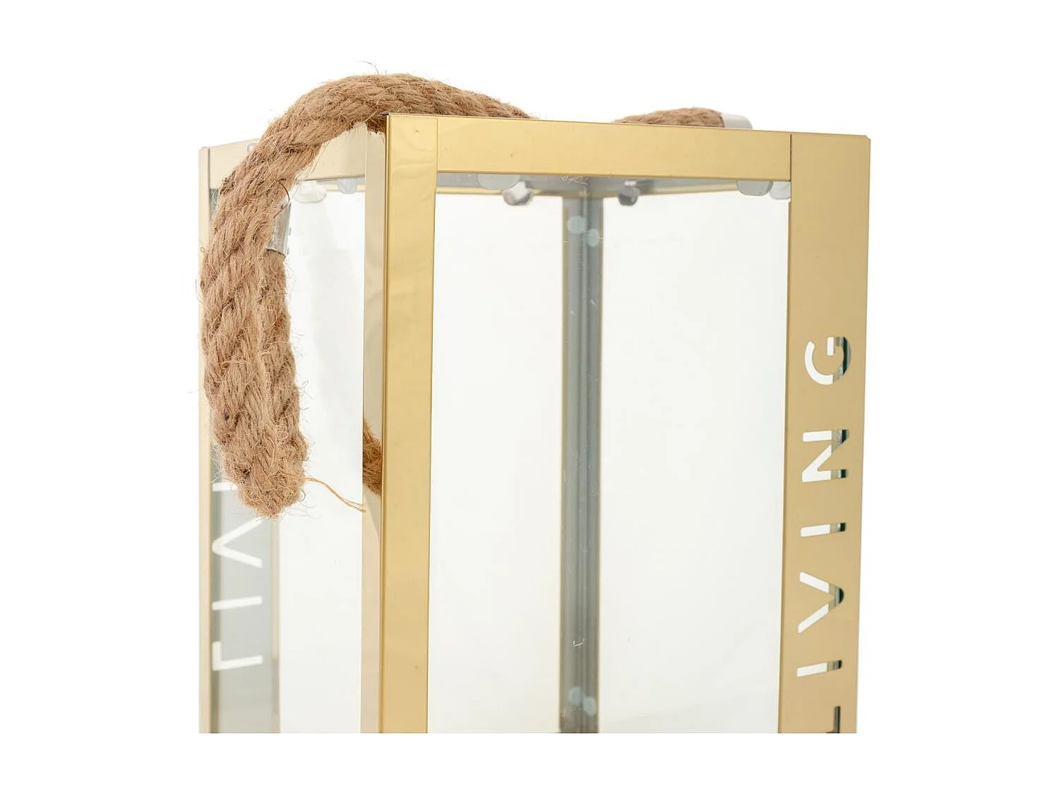 Lanterna in acciaio inox e vetro ramato 18x18x30h