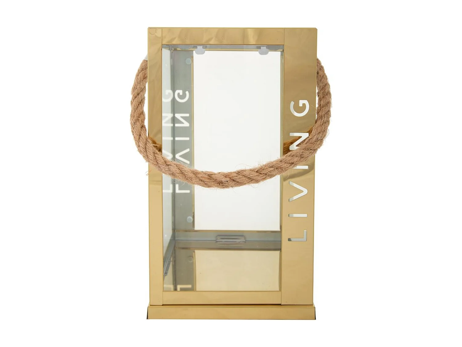 Lanterna in acciaio inox e vetro ramato 18x18x30h