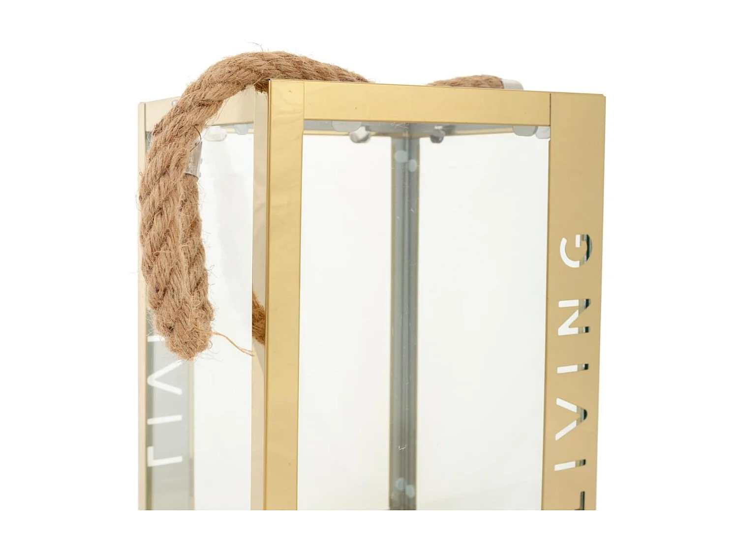 Lanterna in acciaio inox e vetro ramato 18x18x30h