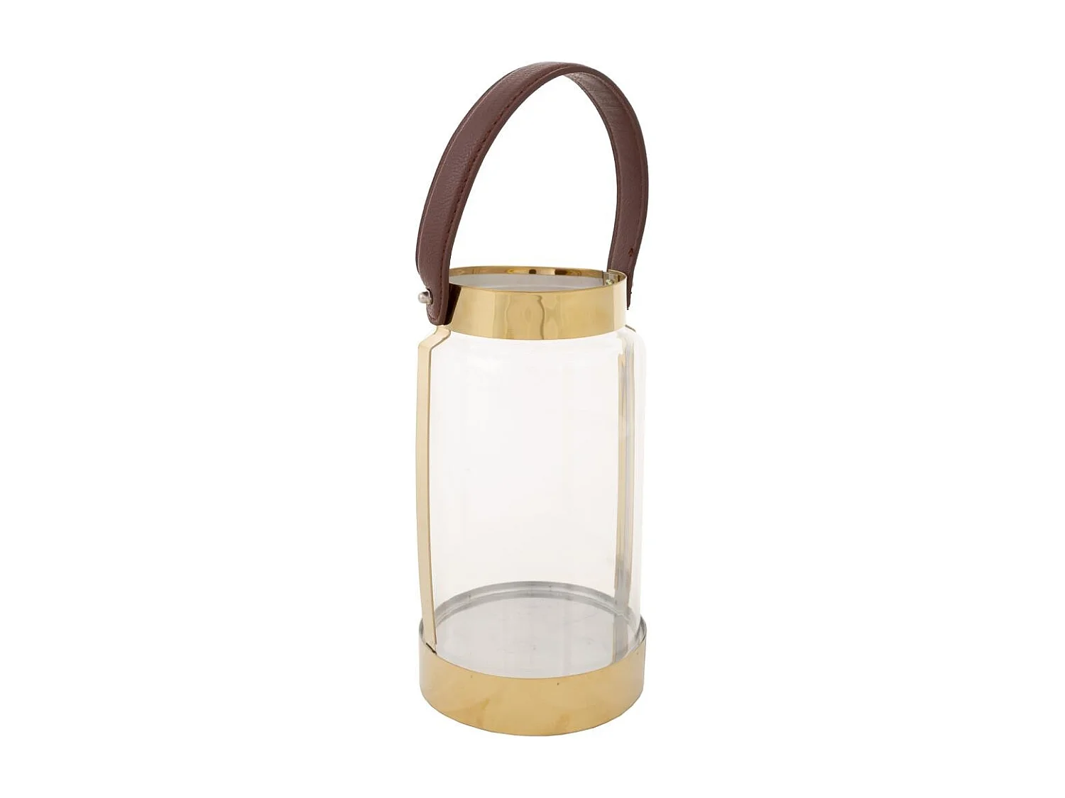 Laterne aus Edelstahl und goldenem Glas, 12,5 x 12,5 x 23 h cm