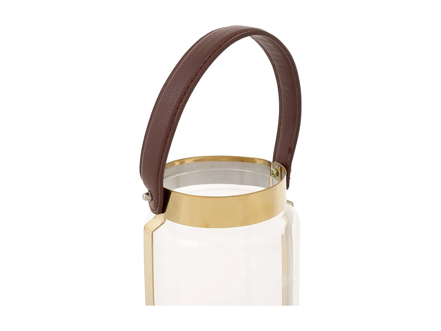 Farol de acero inoxidable y cristal dorado 12,5x12,5x23