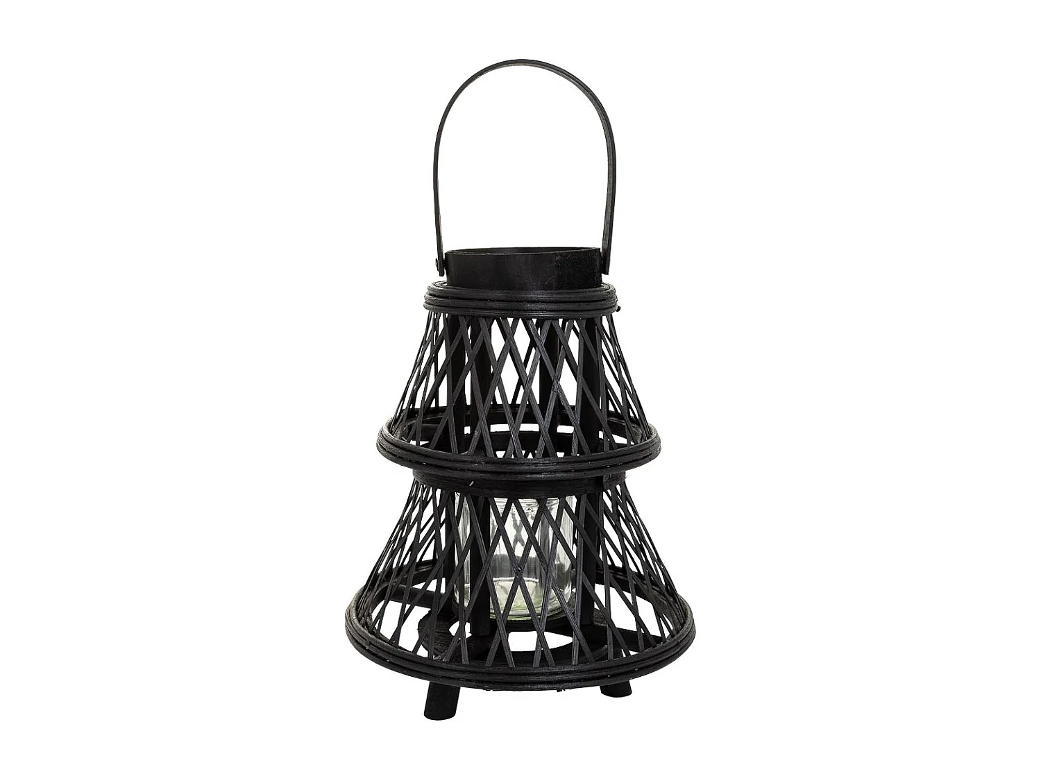 Lanterna de vela de bambu marrom d23,5x29