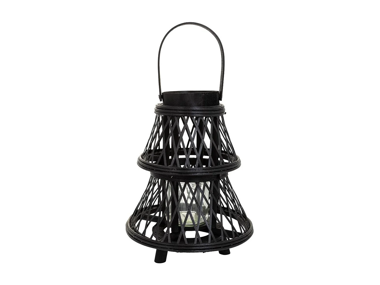 Lanterna de vela de bambu marrom d23,5x29