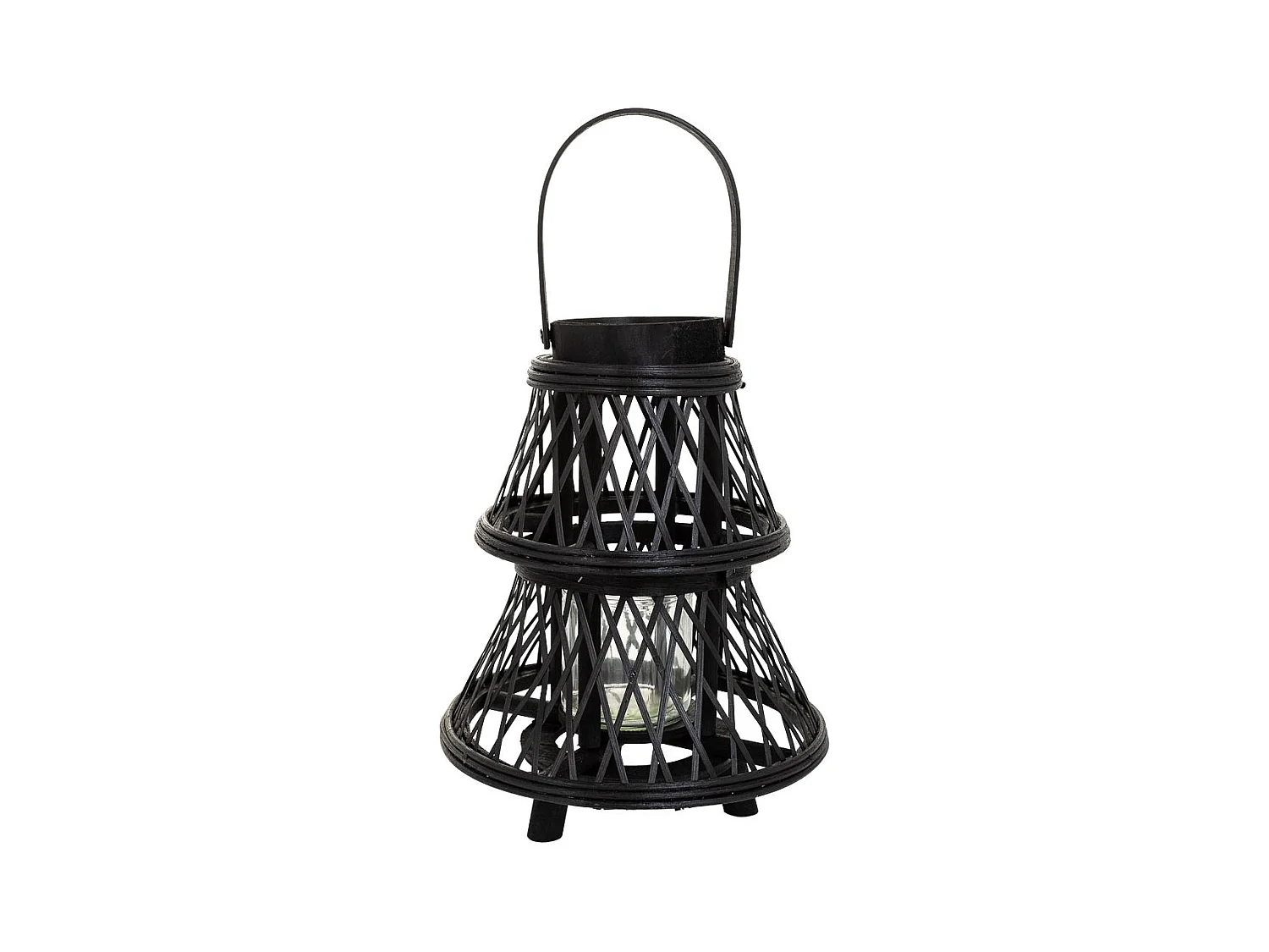 Lanterne photophore en bambou marron d23,5x29h