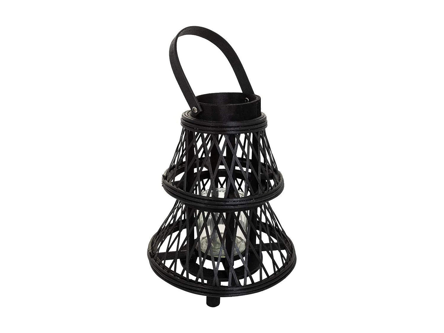 Braune Bambus-Kerzenlaterne, T23,5 x 29 H cm