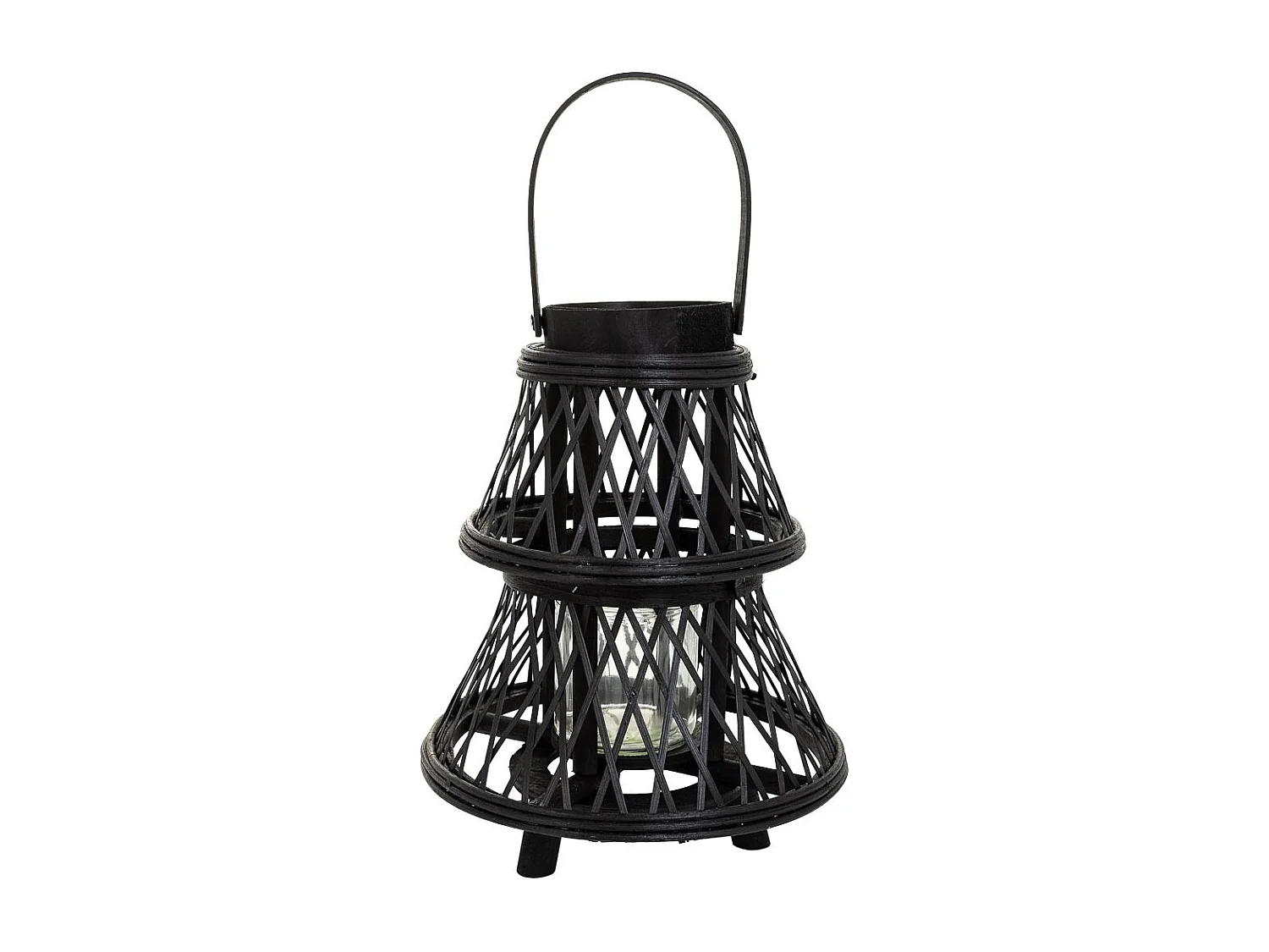 Lanterne photophore en bambou marron d23,5x29h