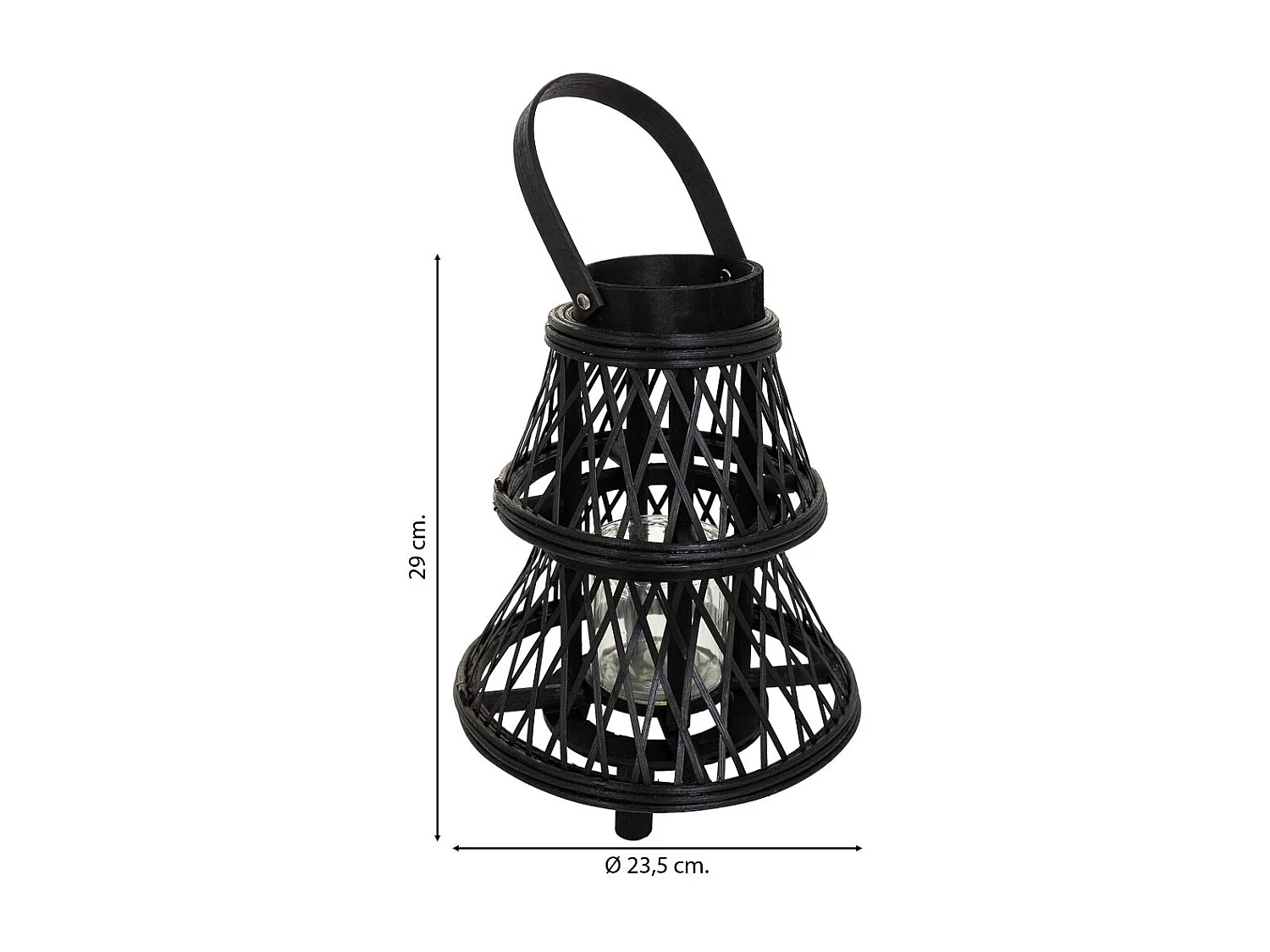 Lanterne photophore en bambou marron d23,5x29h