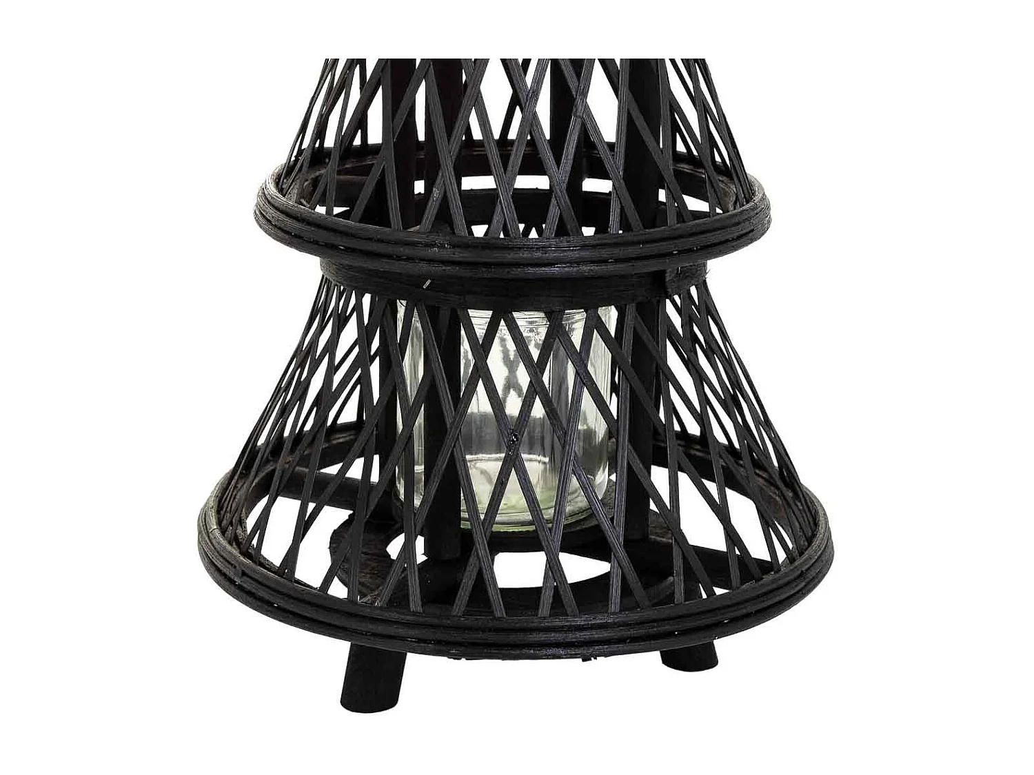 Lanterne photophore en bambou marron d23,5x29h