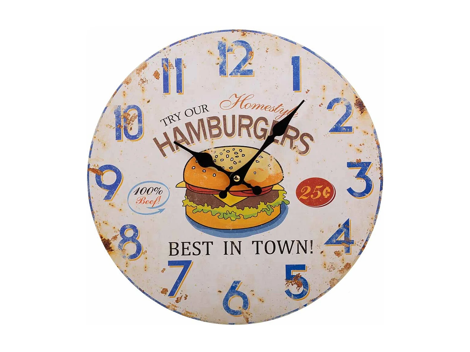 Relógio de parede de madeira branca d34x2