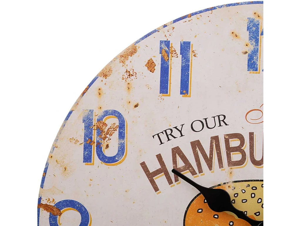 Weiße Holzwanduhr T34x2h cm