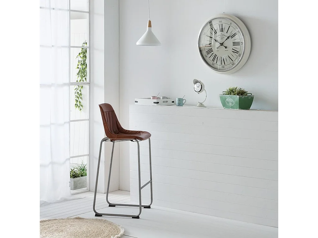 Horloge murale en métal blanc d62x5h