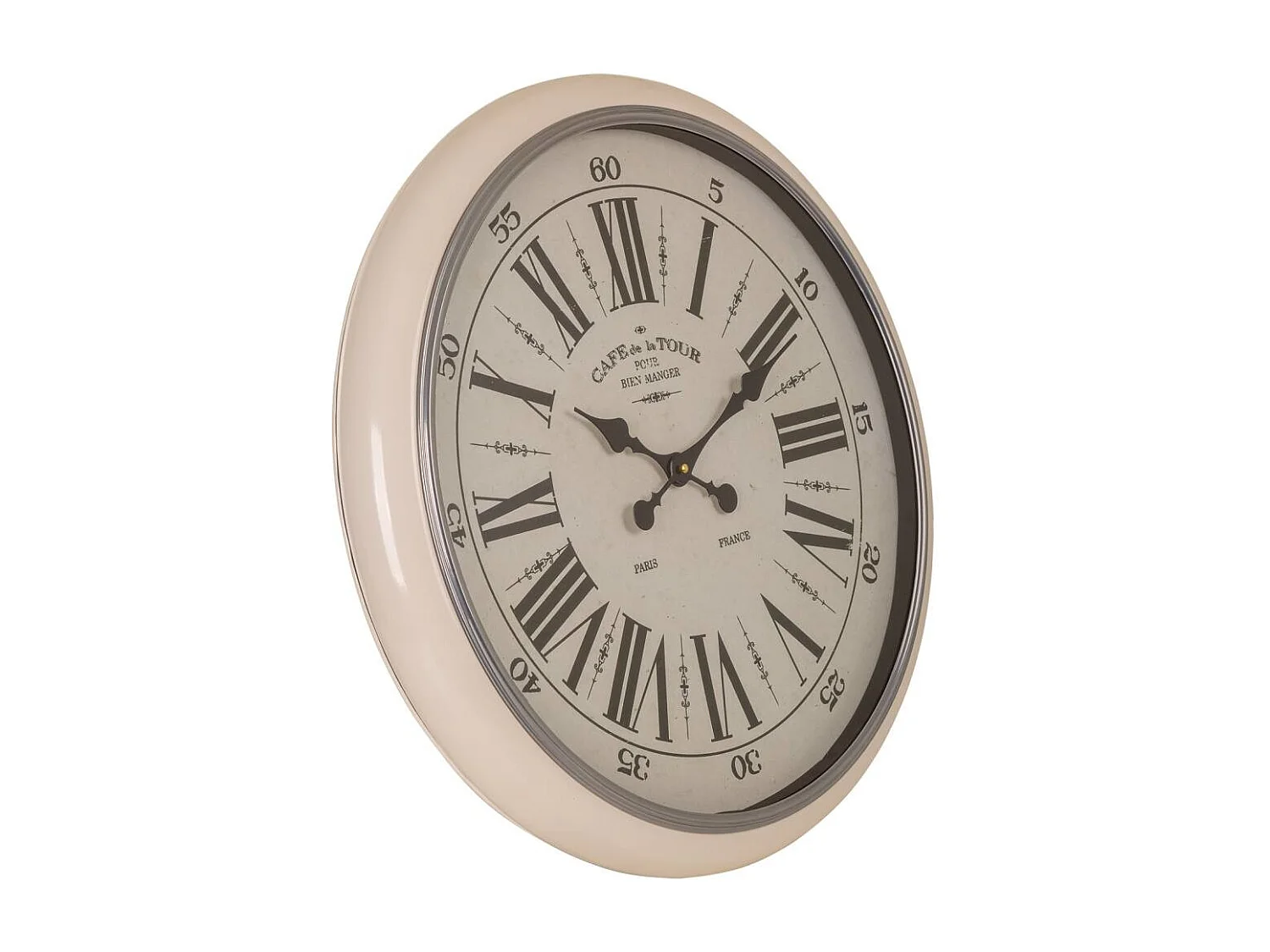 Horloge murale en métal blanc d62x5h