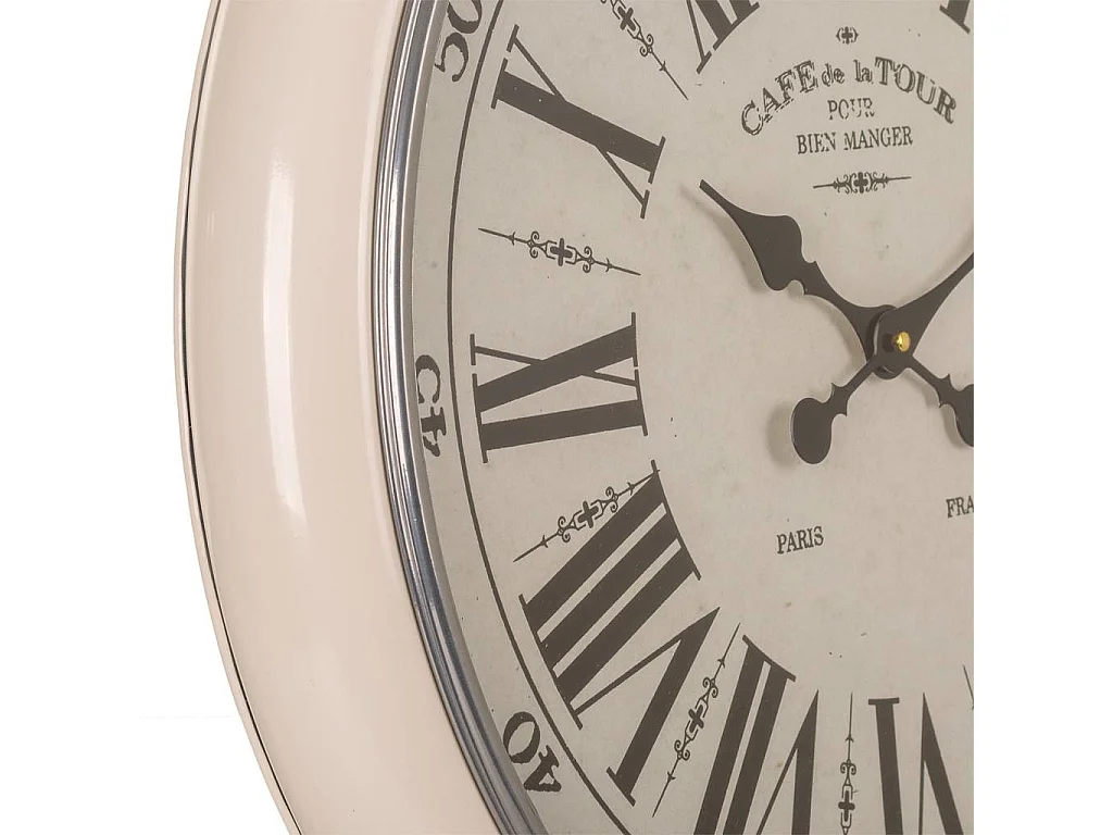Horloge murale en métal blanc d62x5h
