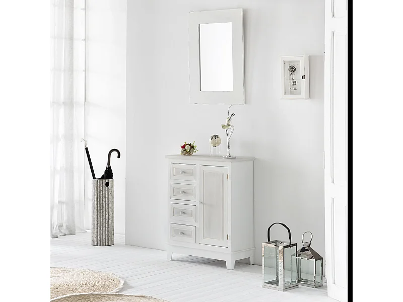 Orologio da parete in legno bianco d34x2h