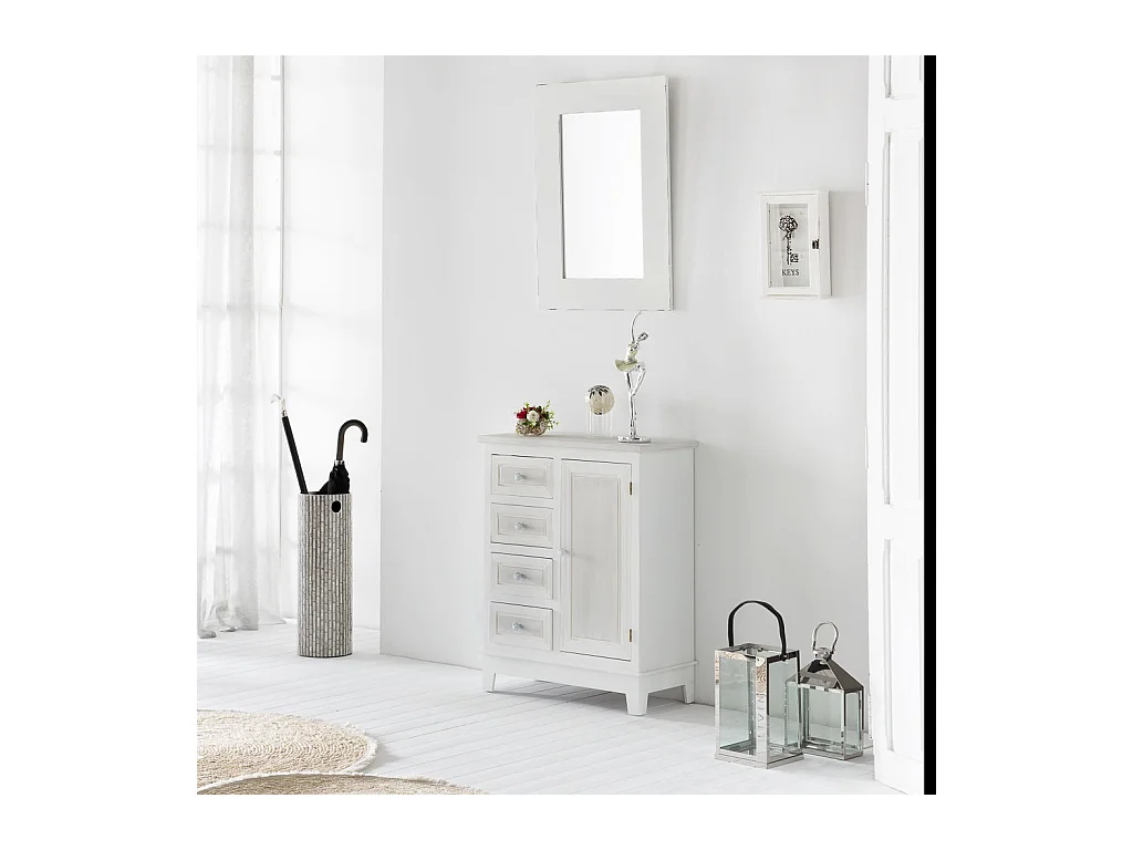 Reloj de pared de madera blanco d34x2