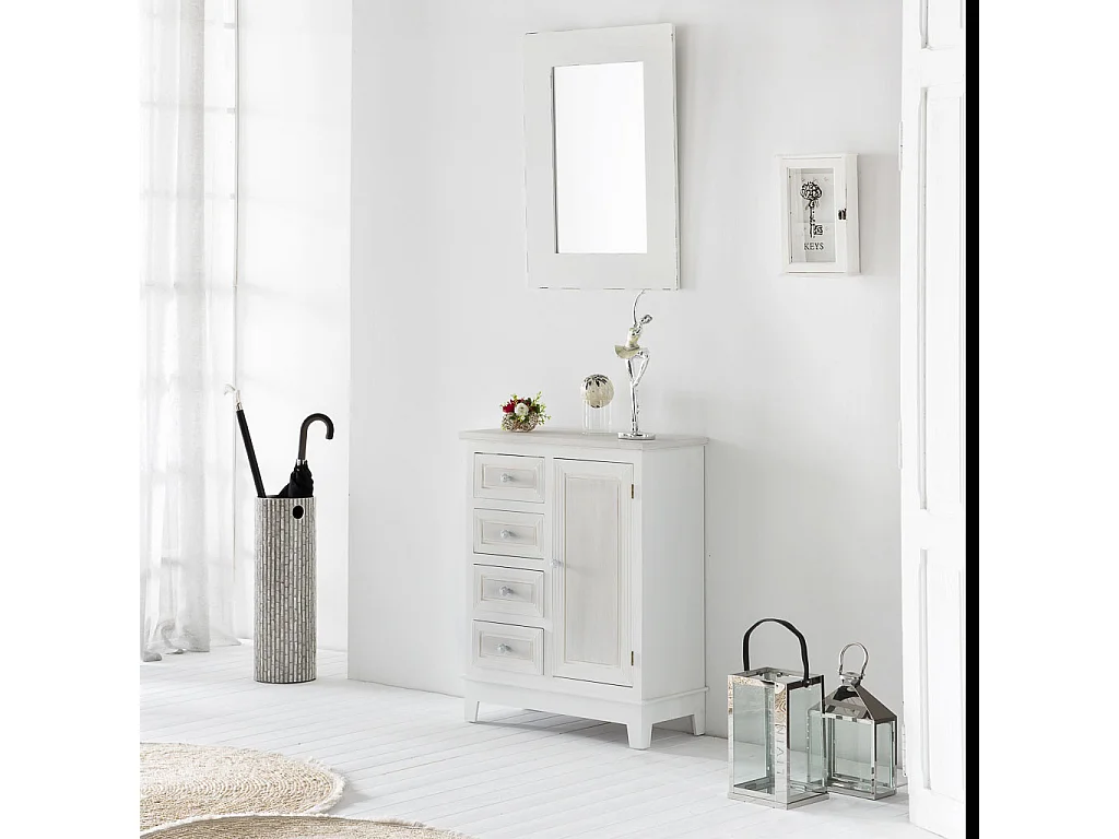 Reloj de pared de madera blanco d34x2