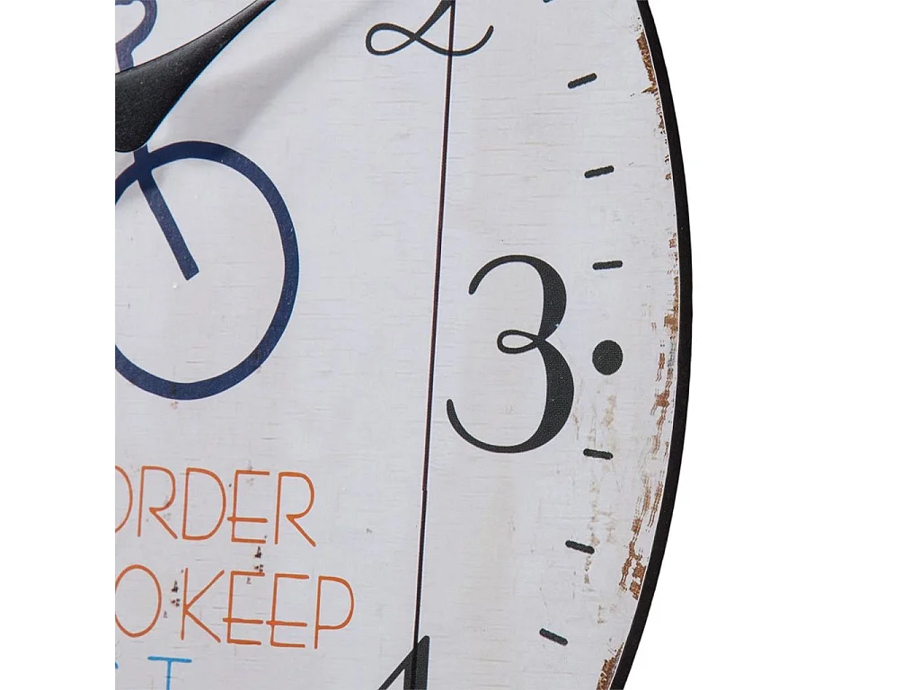 Reloj de pared de madera blanco d34x2