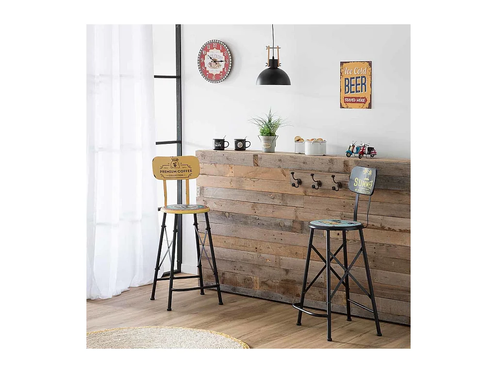 Horloge murale en bois rouge d34x2h