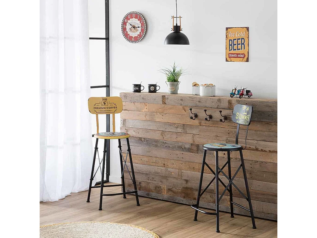 Horloge murale en bois rouge d34x2h