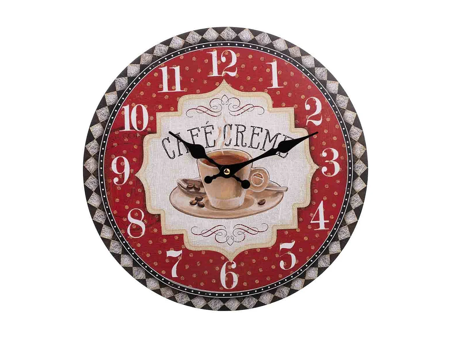 Horloge murale en bois rouge d34x2h