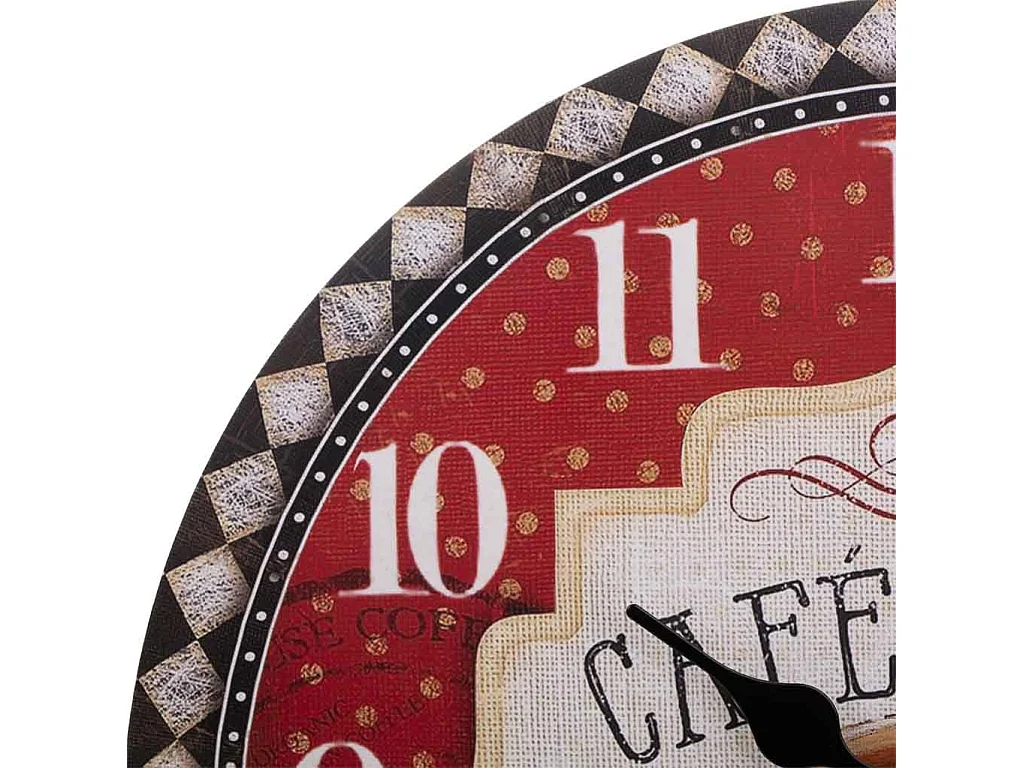 Horloge murale en bois rouge d34x2h