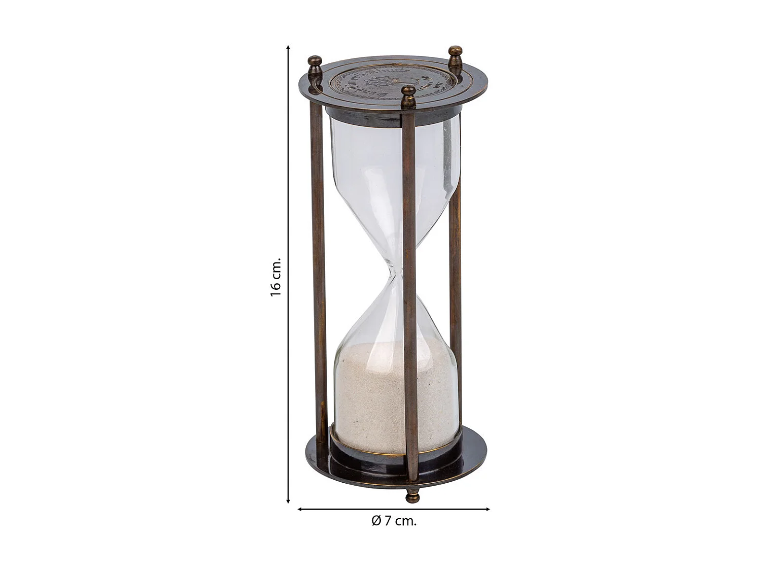 Ampulheta 5 minutos metal marrom d7x16