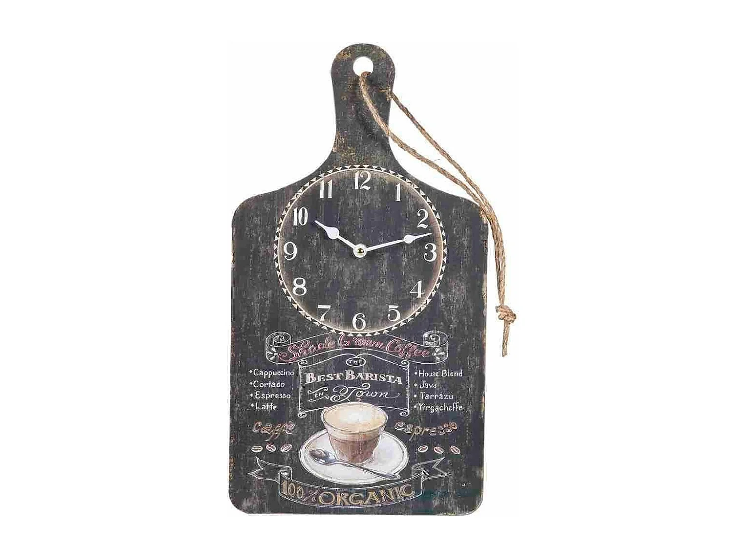 Relógio de parede de madeira preta 26x48x2