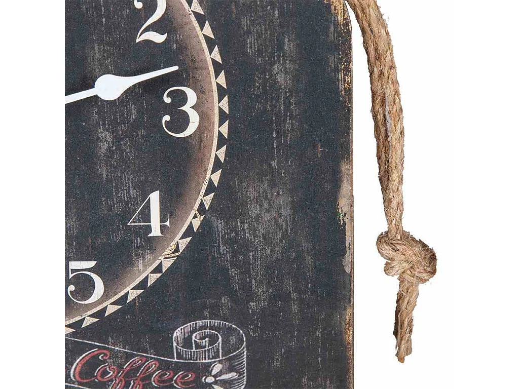 Schwarze Holzwanduhr 26x48x2h cm