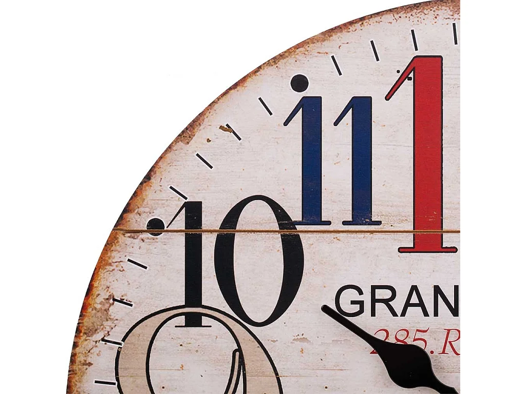 Relógio de parede de madeira branca d34x2